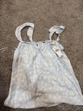Light Blue Floral Ruffle Strap Kids Dress